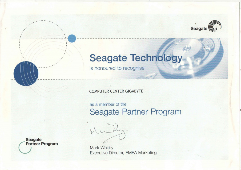 Сертификат партнера Seagate